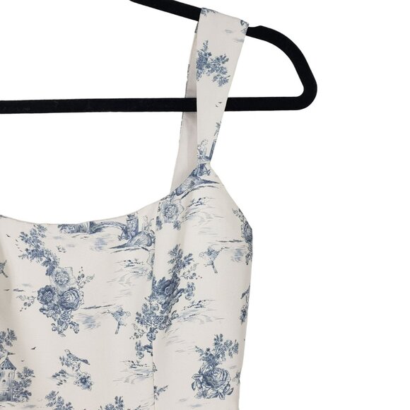 Sachin + Babi Floral Print Midi Dress in White and Blue - Picture 5 of 13